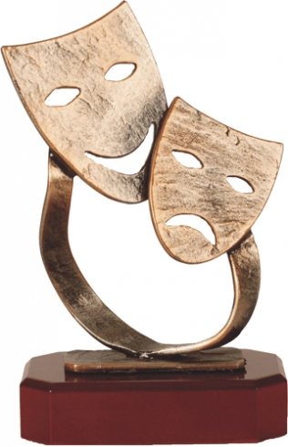 BEL198 Carnaval Metaalstandaard goud Masker